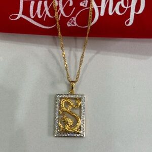 Gold and Silver Dragon Pendant Necklace